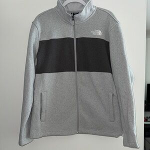The North Face Light Gray and Black Fleece Jacket